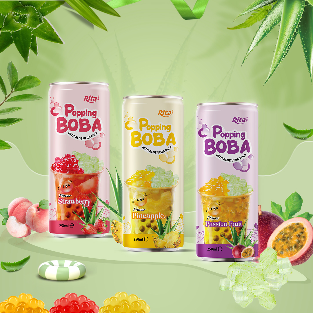 Лопающийся пузырь Боба с мякотью АЛОЭ ВЕРА и вкусом тропического фруктового сока