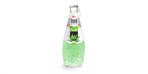 Basil seed with aloe vera 290ml glass bottle 