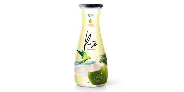 Coconut-water-1L Glass-bottle with Pineapple