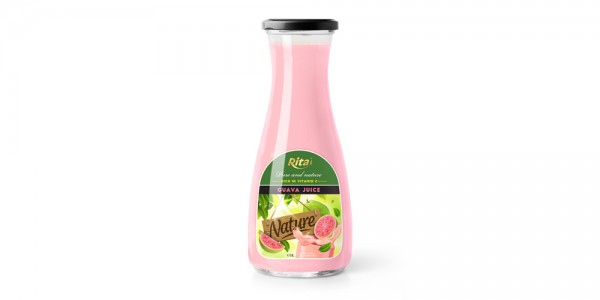 Juice packaging design guava juice 1L Glass bottle