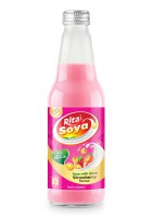 Напиток соевый молочный со вкусом клубники, 10,05 жидких унций, стеклянная бутылка