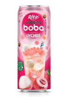 Оптовая продажа чая Popping Boba Tea со вкусом личи, 320 мл, тонкая банка